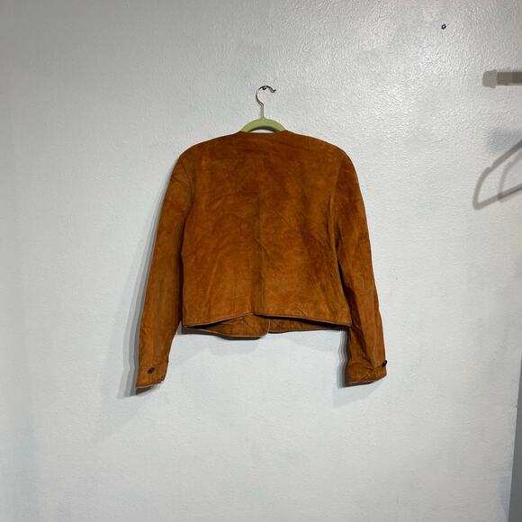 Lord & Taylor Camel Vintage Suede Leather Jacket Sz 10 - Picture 15 of 15